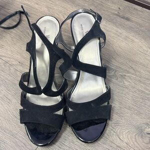 Worthington Elegant Black Strappy Heels